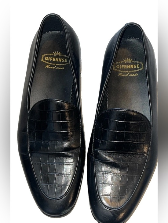 GIFENNSE Other - GIFENNSE Handcrafted Men's Dress Leather Loafers Shoes Croc Slip On Black 9